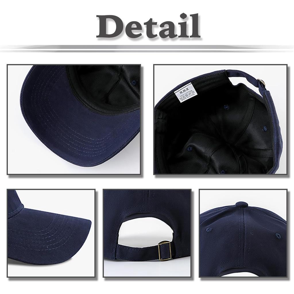 CZ436 [White Fang] Hat, Cap, Cool, Large, Casual, Plain, Colorful, Simple, Men's, Women's, (Navy)
