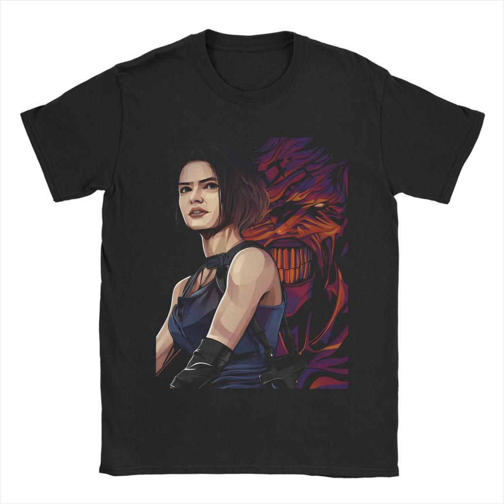 Jill Valentine TShirts for Unisex Funny Pure Cotton Tee Shirt Round Collar Short Sleeve T Shirts Party Clothing