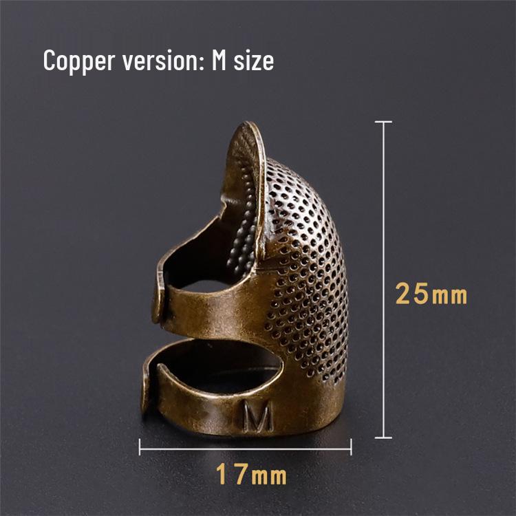

Adjustable Elasticity Bronze Thimble Ring: Sewing Finger Protector Tool