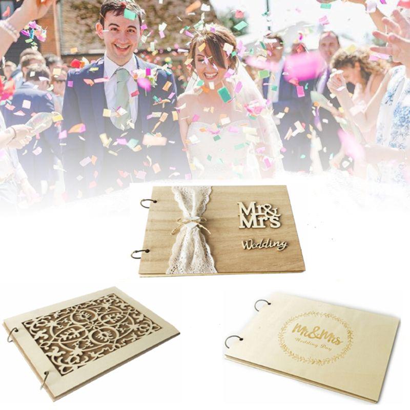 Buy Mr & Mrs Wedding Guest Book Personalized Rustic Wooden Guestbook