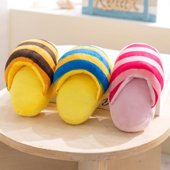 Hund Plüsch Pantoffel Spielzeug Interaktiv Quietschend Welpe Kauspielzeug Gefüllter Pantoffel Weiches Hund Zahnungsspielzeug für Kleine Mittlere Hunde Beißen Kauen