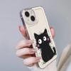 Applicable to iPhone17 creative cute little black cat space phone case Apple 16promax soft case 14/13 generation