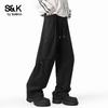 Baleno Men's S&K Retro Loose Wide-Leg Cargo Pants
