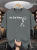 Playful Stick Figure Golf Quote Tee 100 Cotton Unisexs Tshirt Summer Everyday Wear Witty Casual Minimalist Neutral Tone Tops