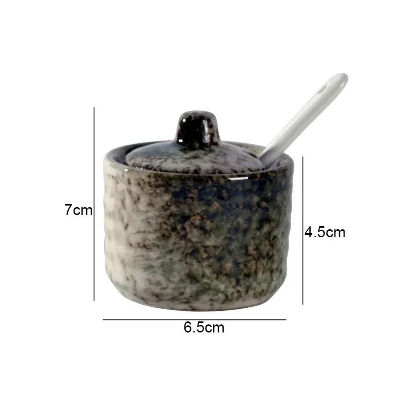 Retro Ceramic Seasoning Jars Salt and Pepper Shakers Kitchen Spice Tools Spice Organizer Jars Seasoning Box Kitchen Accessories