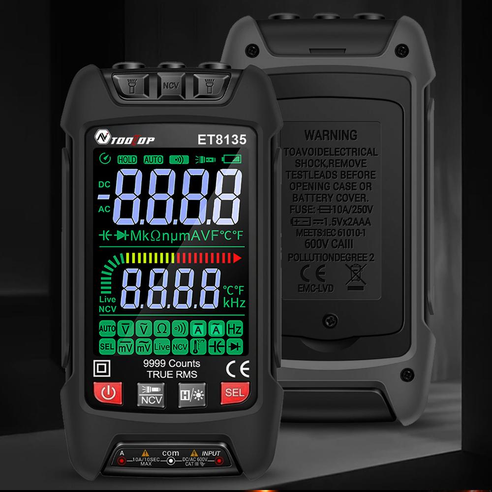 9999 Counts Digital Multimeter Color Display Handheld Multimeter NCV Noncontact Sensing
