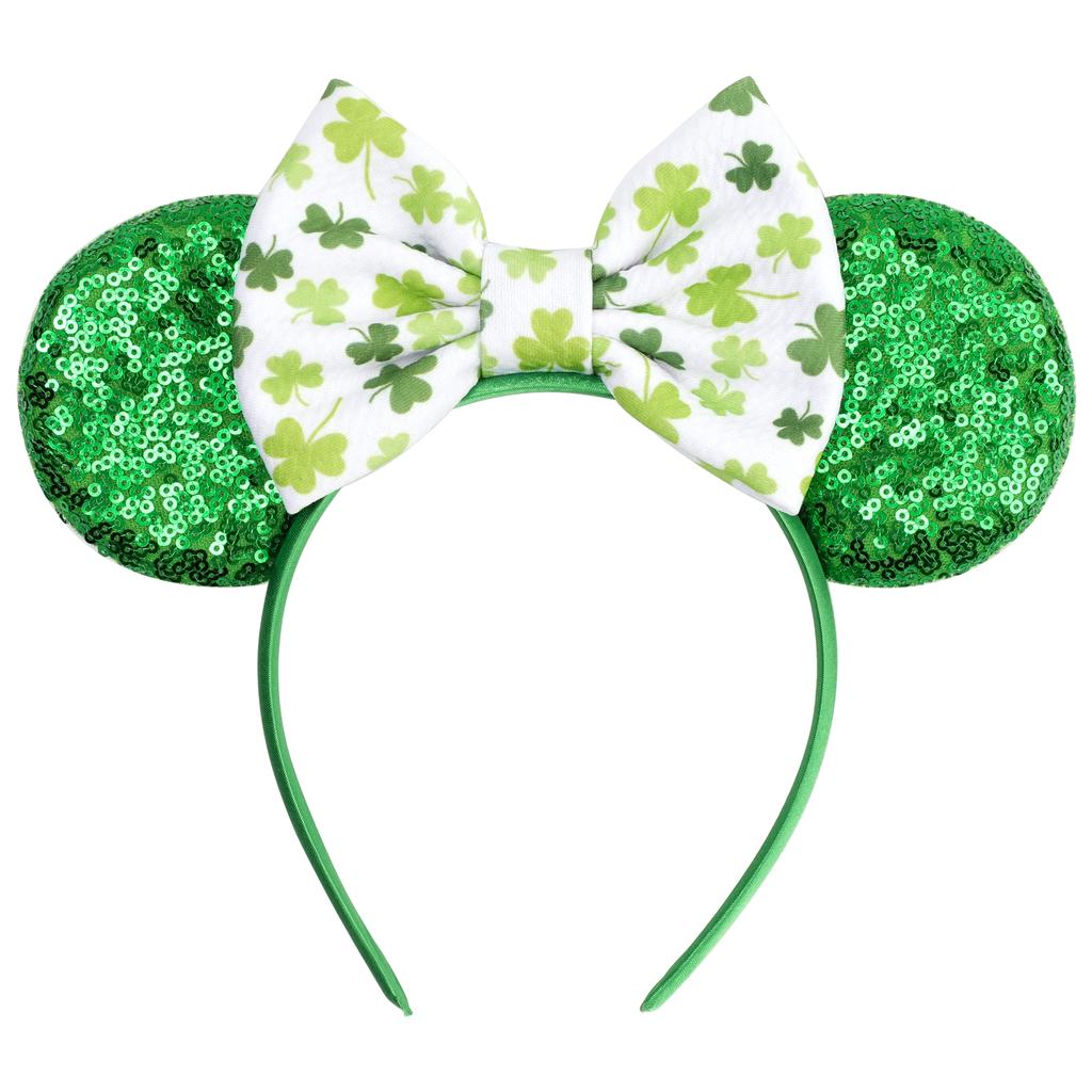 Mode St. Patrick Glitzer Mausohren Stirnband Mädchen Pailletten Haarschleife Festival Haarband Party DIY Haaraccessoires Mujer