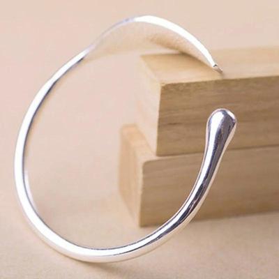Bracciale Rigido Charm Color Argento Placcato Piuma Foglia Acchiappasogni Donna Polsino Regolabile Gioielli in Rame Regali