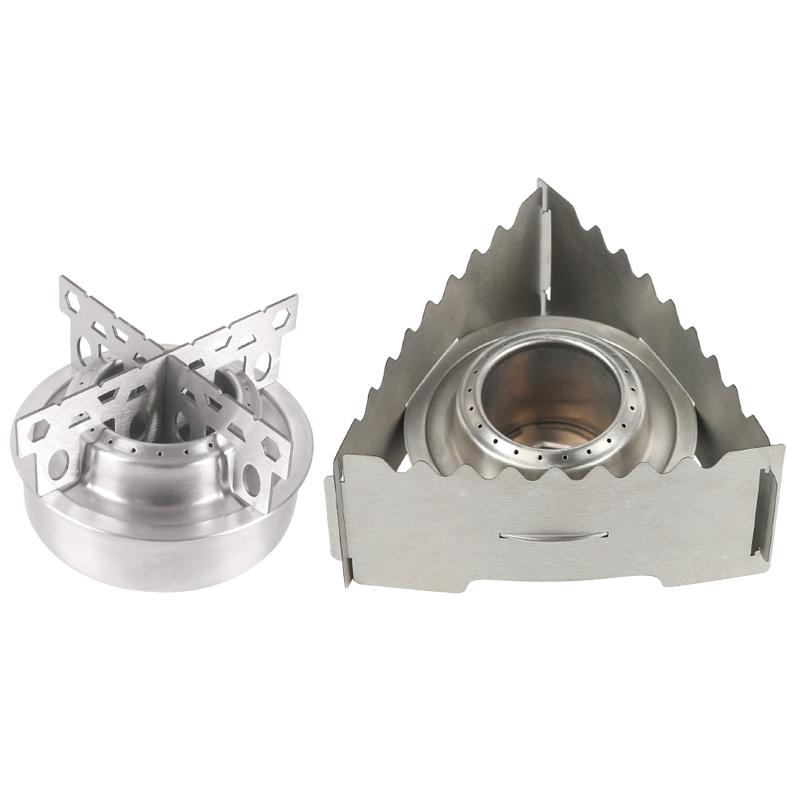 Portable Alcohol Stove with for Cross Stand Stove Rack Support Stand Outdoor Stainless Alcohol Stove and Rack Combo Set