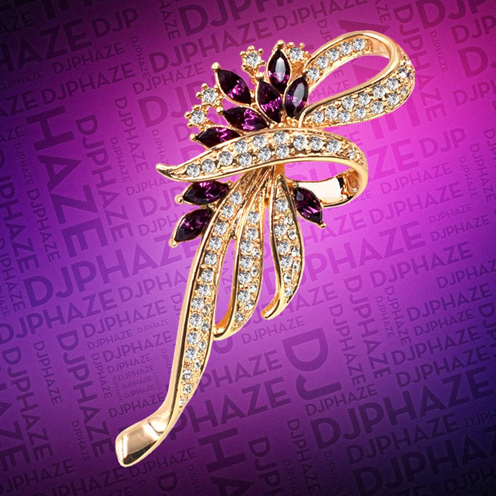 Pin Flower Shape Decor Gift Women Rhinestone   Shawl Clip