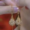 Elegant Gold Mesh Water Drop Tassel Earrings