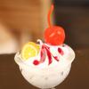 1Pcs Dollhouse Simulation Cherry Cream Cup Ice Cream Cup Mini Model Ornament Toy Dollhouse Miniature Accessories Decoration Toy