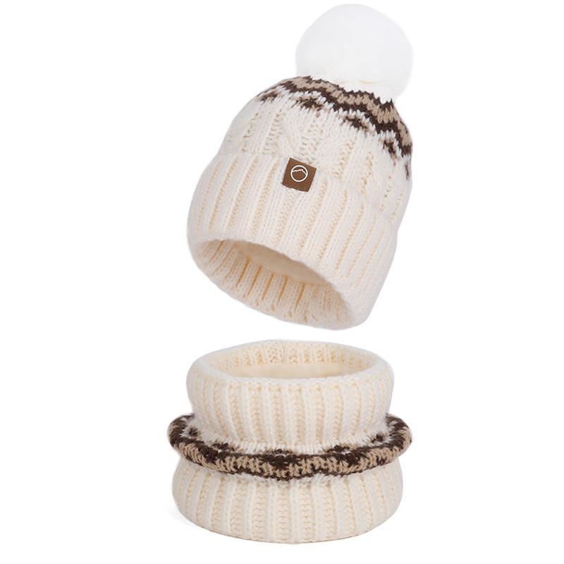 

Зимняя шапка, шарф, перчатки, набор из трех предметов, уличная ветрозащитная и теплая шапка-пуловер, флисовая защита ушей, вязаная шерстяная шапка для женщин