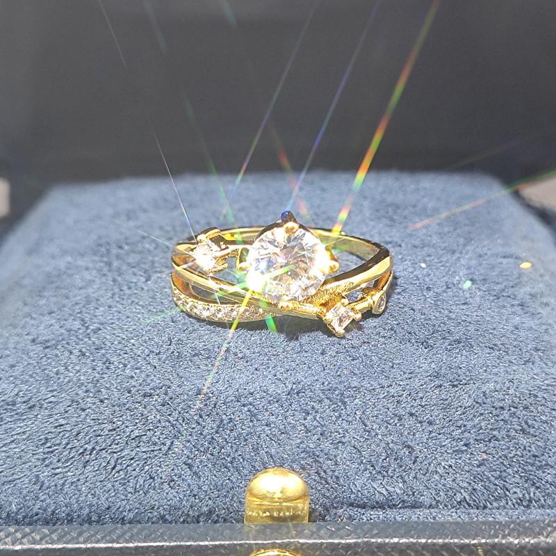 

Кольцо-дорожка из искусственного муассанита 1 карат из розового золота для женщин