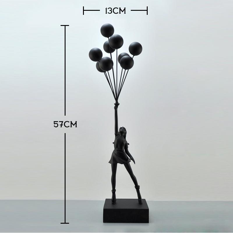 New Balloon Girl Resin Sculptures Figurines Banksy Flying Balloon Girl Statue Home Decoration Luxury Living Room Desk Decor Gift