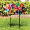 Plastic Windmill Easy Installation Garden Pinwheels Kids Toys Wind Spinner  Home