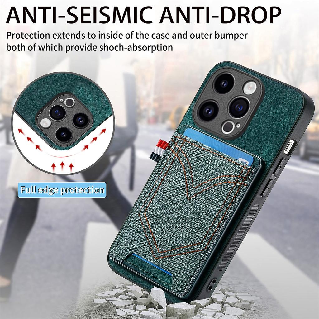 Denim Pattern Card Slot Leather Case for iPhone 15 14 Plus 13 12 11 Pro XSMax 8P 7P for Samsung S23 S22 S21 S20 Ultra Plus Note20Ultra A14 A54 A13 A53