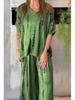 Summer 2025 Women's Round Neck Fashion Printed Loose Two-piece Set