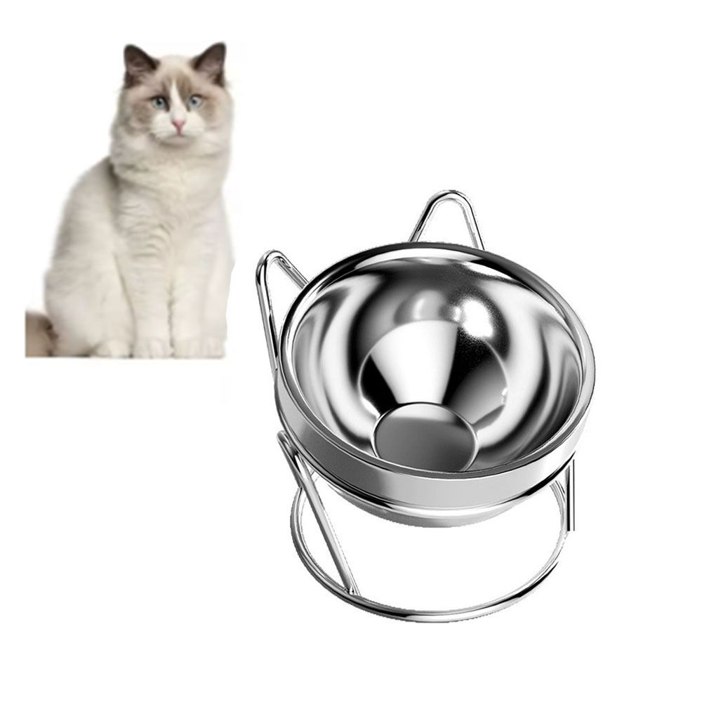 Pet Neck Protection Stainless Steel  Cat Bowl with Stand Elevated Dog Bowl  Cat Food Bowl Rice Bowl