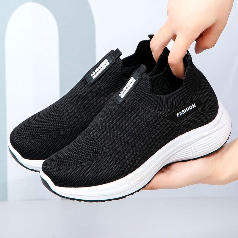 Spring and autumn cloth shoes sports and leisure shoes one pedal fly-woven mesh trendy shoes