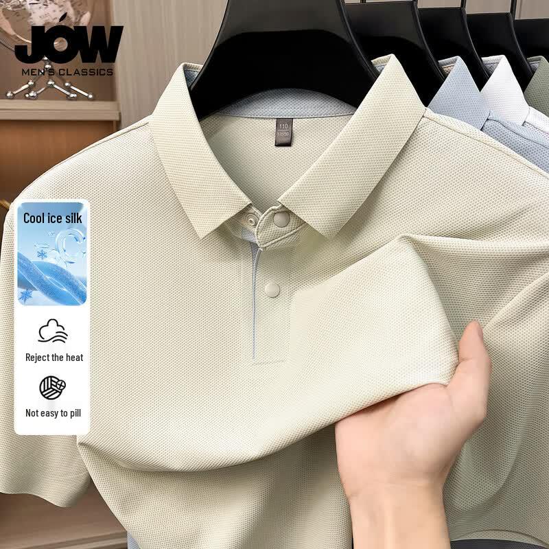 

JOW Men s Seamless Ice Silk Polo T-shirt 2XL