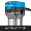 800W Max Torque Variable Speed 30,000RPM Compact Router with Collets 1/4" & 3/8" 1 x Plunge Base & 1 x Tilt Base 220V
