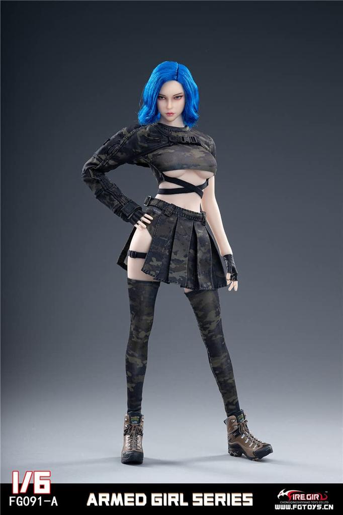 Toys Hobbies Scale Figure TBLeague Body Fire Girl Toys Armed Girl Series Camouflage Armed Girl Beautiful Clothing Set Weapons and Gloves Not &