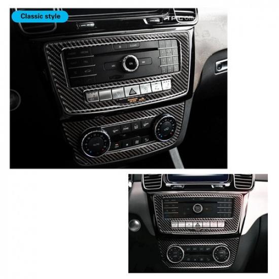 Carbon Fiber Inner Center Console CD Panel Trim For Benz GLE W166 2015-2018
