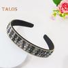 Retro Wide Hair Hoop Shiny Rhinestones Inlaid Lightweight Headband Bright Color Hairband Hair Accessories