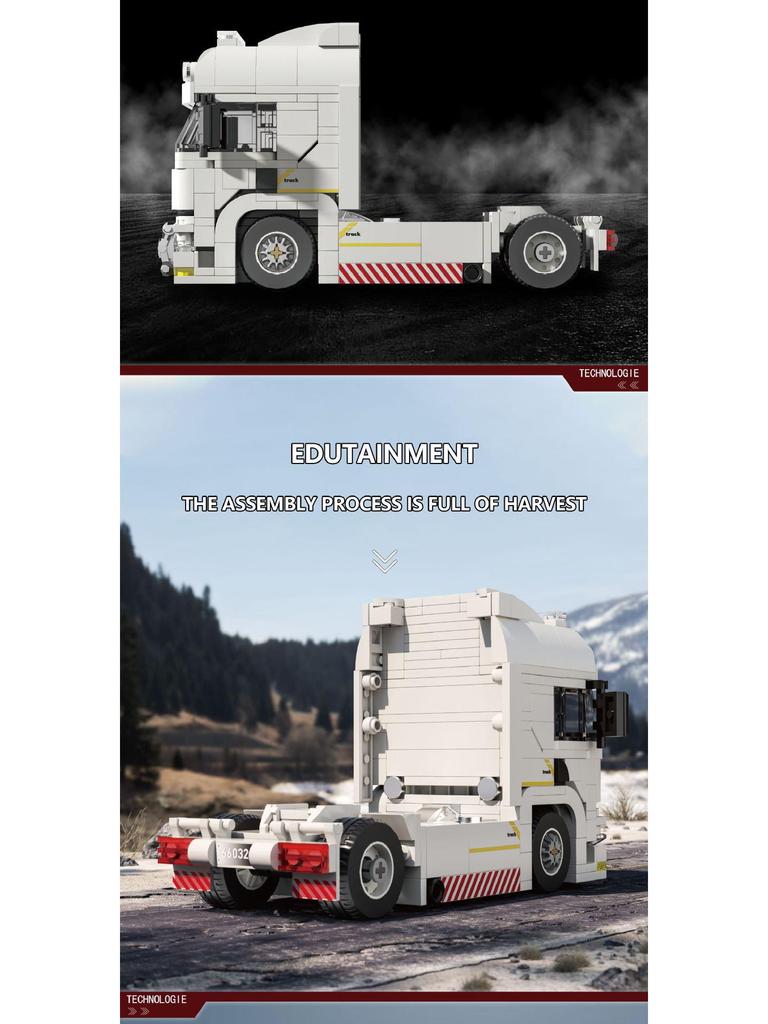 Brick Joy 66032 European Truck Model: Compatible with LEGO, DIY Educational Toy for Kids