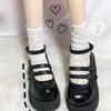 Women Sexy Black Fishnet Floral Pattern Lace Socks Thin Hollow Nylon Silk Retro Flower Pile Socks Ladies Transparent Crew Socks