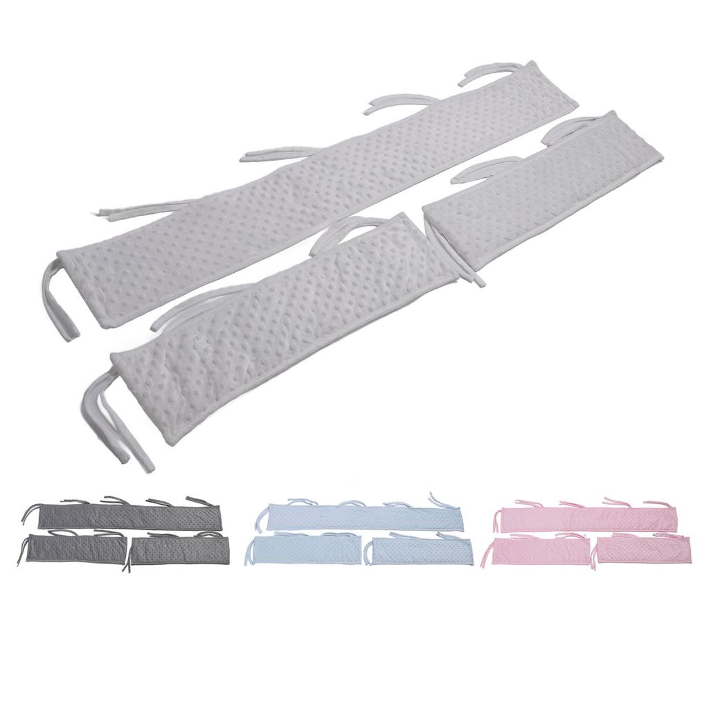 3 Pieces Baby Bed Rail Bumper Split Type Infant Bed Soft Guard Sleeve Bubble Velvet Fabric Edge Prot