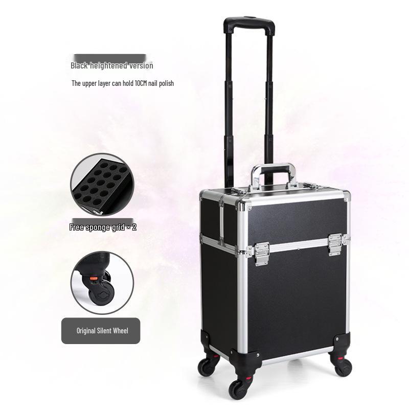 Professioneller Kosmetikkoffer mit Trolley: Aufbewahrung für Nailart-, Tattoo-, Friseur- und Makeup-Artist-Utensilien, Lieferung in einem Stück