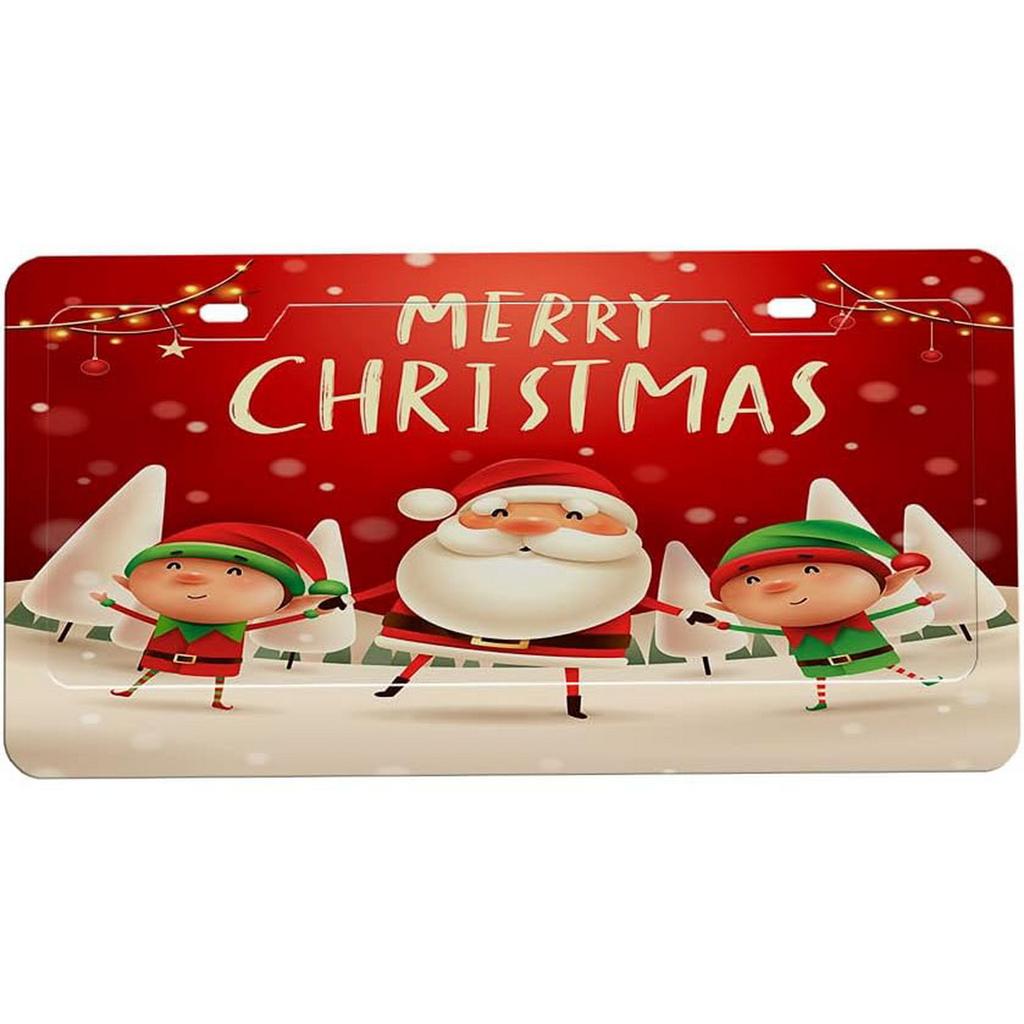 License Plates Sant Claus Metal Tin Signs for Wall Decoration Vintage Tags Metal Automotive Signs For Cafe Bar Club Garage Pu