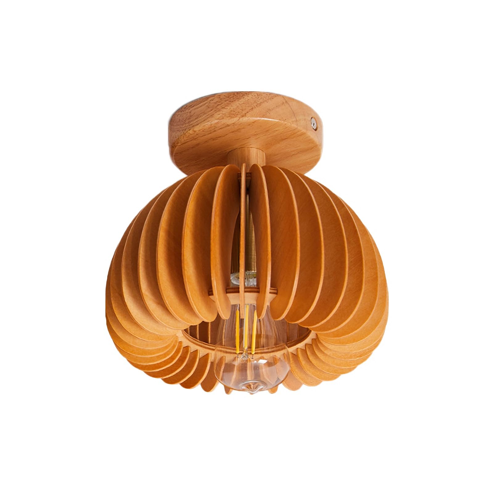 

Sakura Ceiling Light, a simple and retro Japanese pumpkin-shaped design. Stylish ceiling light fixture with a simple, indirect design for dining