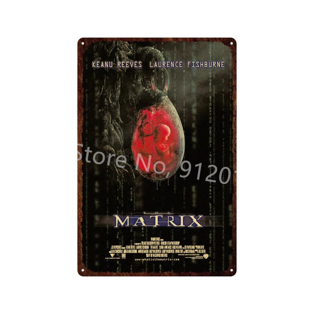 Vintage The Matrix Metal Tin Sign Poster  Classic Movie Wall Plaque for Bar Pub Club Man Cave Home Decor  Retro Iron Painting