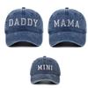 Adjustable Daddy Mama Mini Embroidery Caps Vintage Family Matching Baseball Cap  Gifts