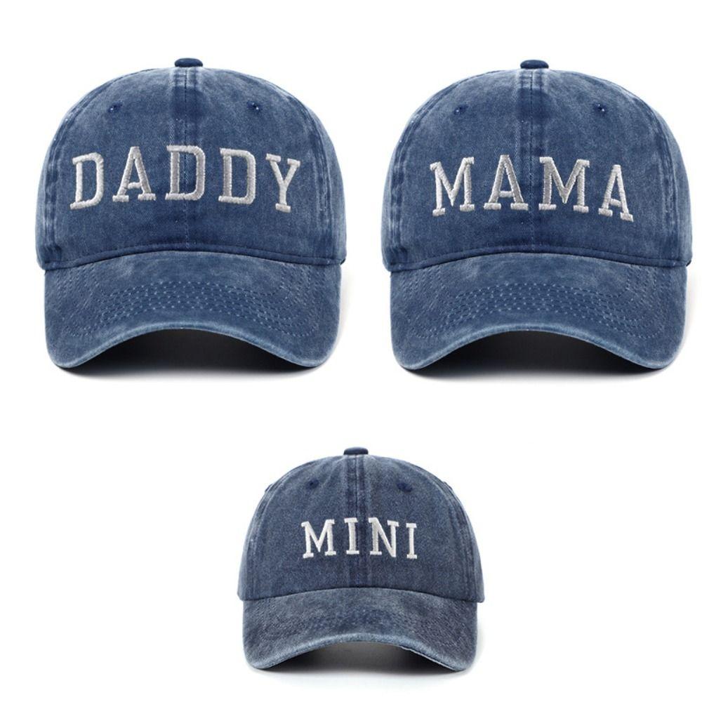 Adjustable Daddy Mama Mini Embroidery Caps Vintage Family Matching Baseball Cap Gifts
