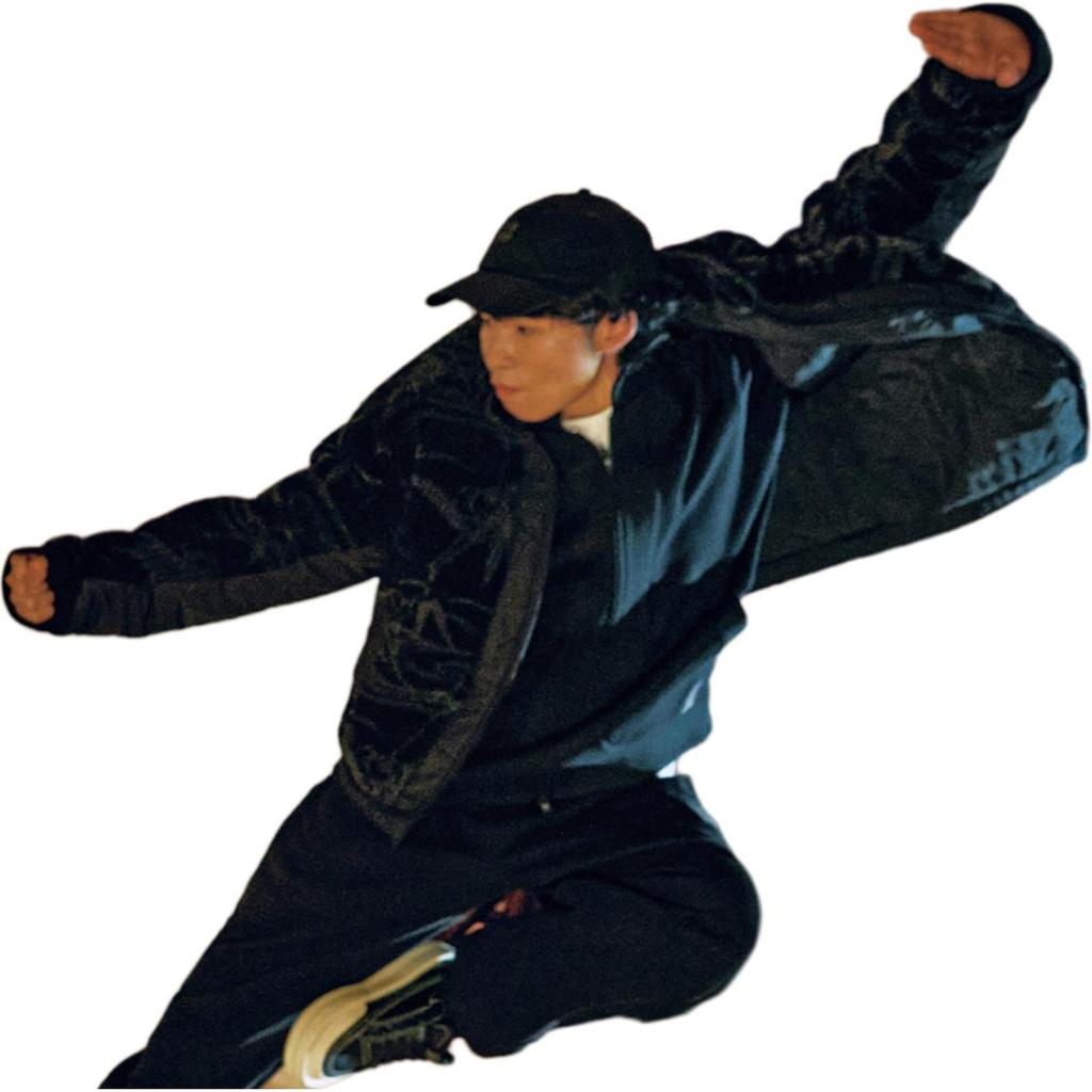 Li Ning X Jackie Chan Collaboration Kung Fu Series All Over Print Loose Fit Stand Collar Zipper Knit Cotton Jacket Men jackets Black AFMU027-2