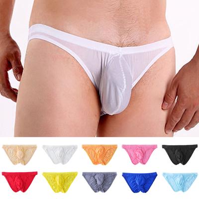 Slip sexy da uomo a vita bassa, mutande rigonfie traspiranti senza cuciture