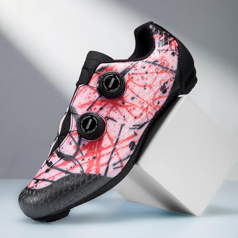 Sapatos Respiráveis SPD para Ciclismo de Estrada Para Homens Mulheres Sapatos de Bicicleta Com Fivela Rotativa Sapatos de Travamento Profissionais Para Bicicleta de Estrada Para Corrida & Uso Diário