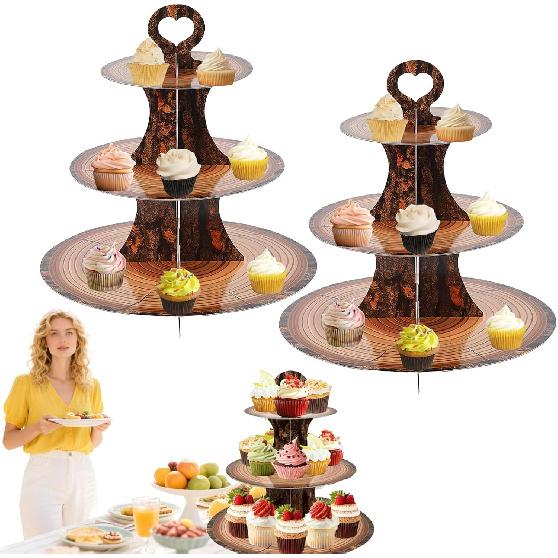 3 Tier Butterfly Cupcake Stand,Suitable for Butterfly Themes – Easy to Assemble& Reble(1Butterfly)