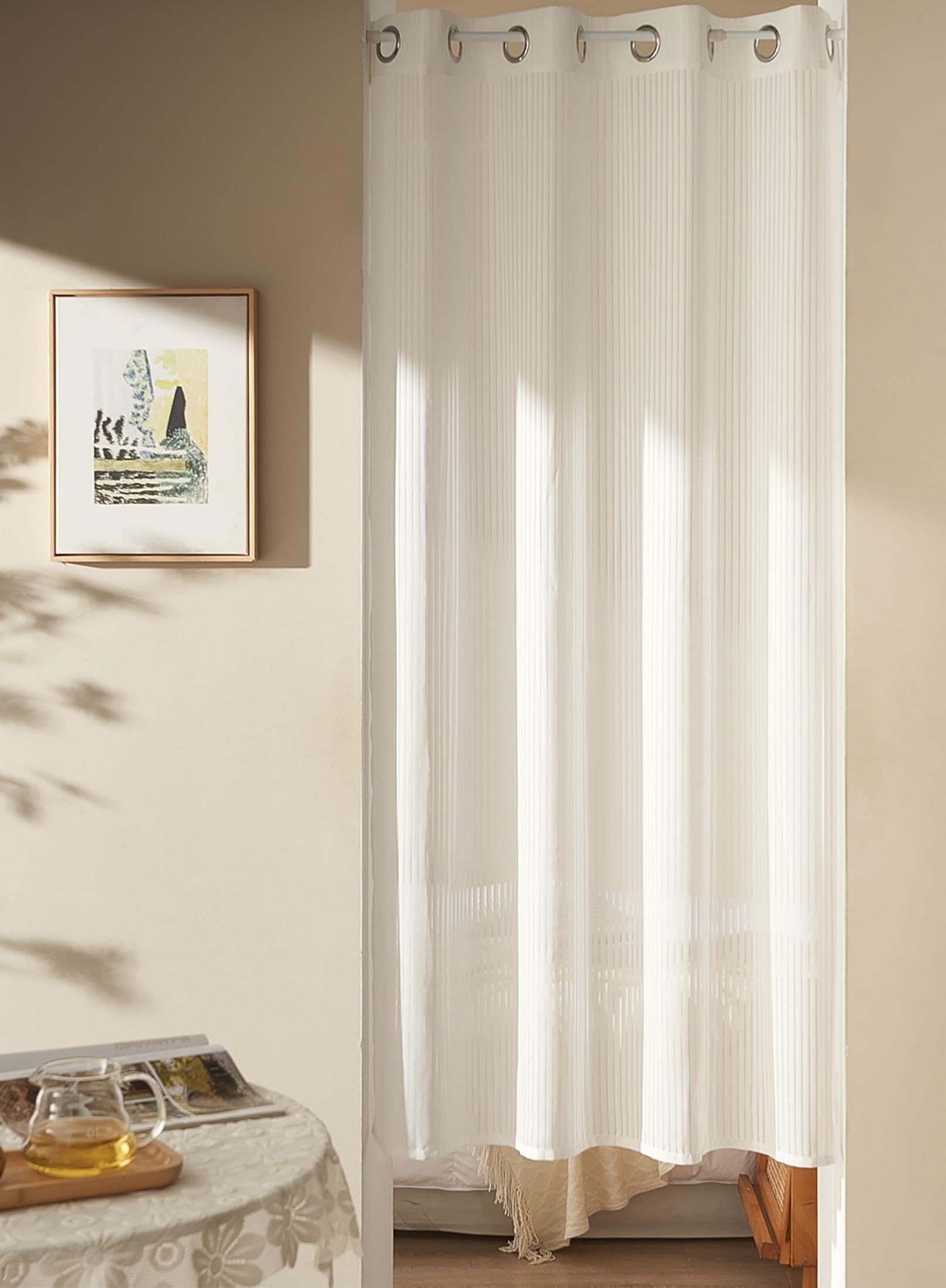 

Кружевные шторы Topfinel с карнизом на присосках для эркера, затемняющие, стильные, длинные 180 см, разделитель комнаты, приватные шторы для двери, окна, шторы, шторы, длинные,