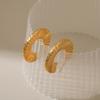 Creative Fan Shaped 18k Gold Plated Retro French Geometric Stud Earrings For Women