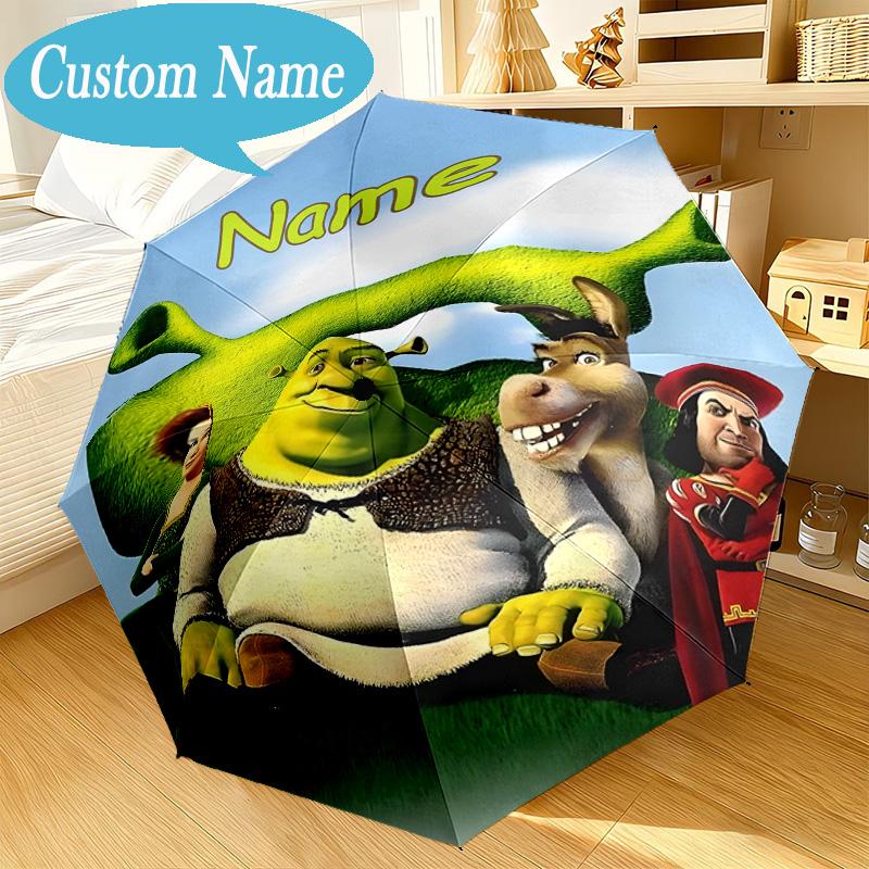 Custom Name Umbrella Friendship Shrek Umbrella 8-Frame for Travel, Camping, Casual Lightweight Portable, Essential for Family Gifts