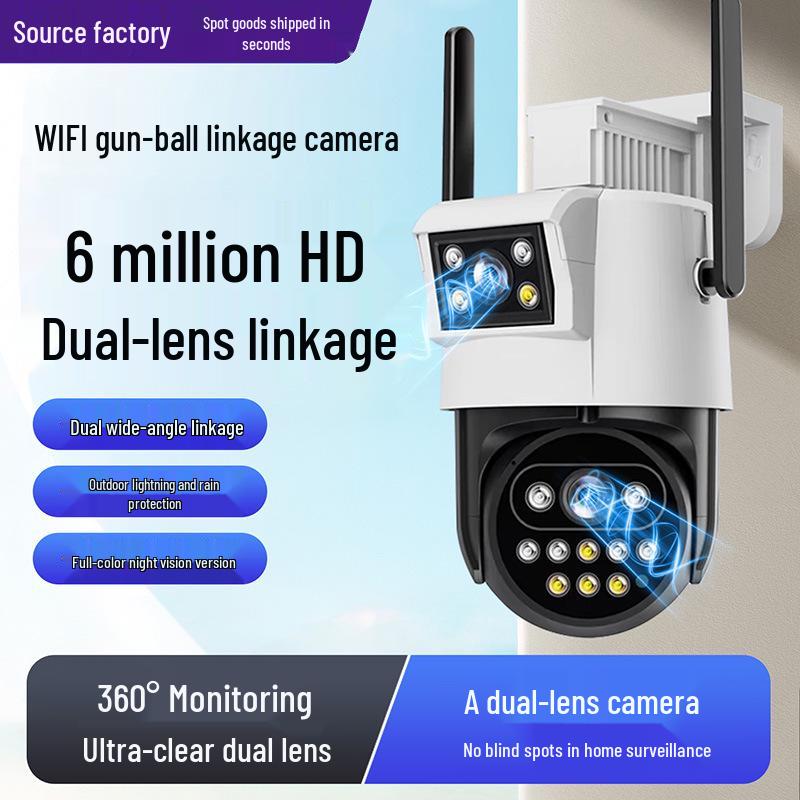 360° HD Outdoor Night Vision Wireless Camera with Dual Screen and Mobile Remote Access