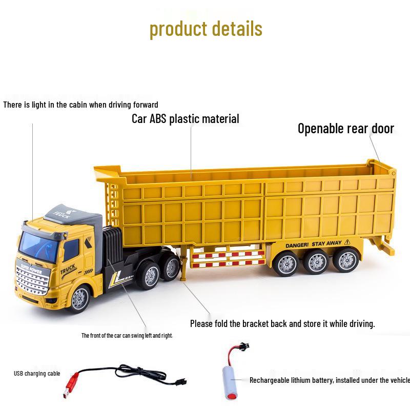 Wireless Remote Control Semi-Trailer Truck: Heavy Transport, Dump, Oil Tanker, Boy's Model Toy