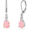 Leverback Opal Dangle Drop Earrings For Women 14K Gold Plated | 14K Gold Plated Teardrop Earrings, Hypoallergenic, Gift for Wedding/Birthday/Mom/Wife
