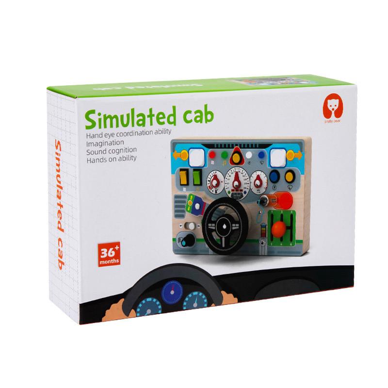 

Busy Wooden Toddlers Board Learning Toy Game With Electronic Wheel Steering