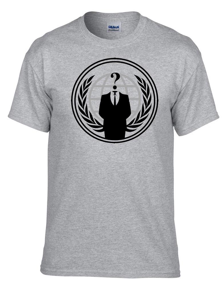 Anonymous Emblem Logo Gray TShirt 006Grey 2XL